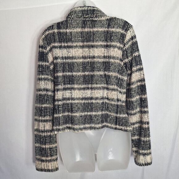 Lucky Brand Womens Harper Tweed Blazer Moto Long Sleeve Business Modern Large - Picture 8 of 12